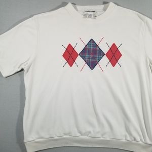 VTG embroidered argyle tee